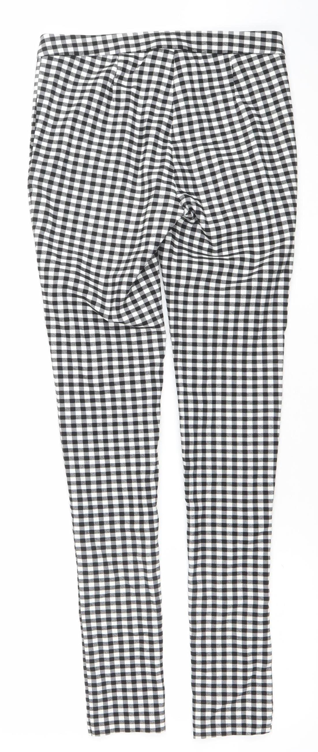 New Look Women’s Black Check Slim Fit Stretch Trousers Size 6