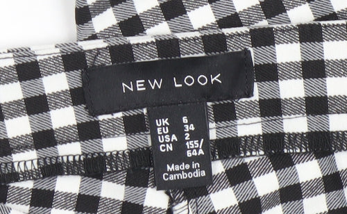 New Look Women’s Black Check Slim Fit Stretch Trousers Size 6