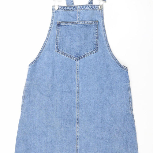 Denim Co. Women's Blue Cotton Pinafore Dress Size 10
