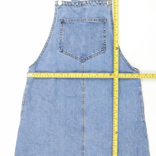 Denim Co. Women's Blue Cotton Pinafore Dress Size 10