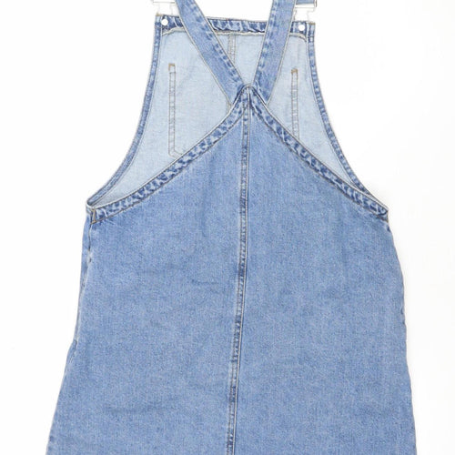 Denim Co. Women's Blue Cotton Pinafore Dress Size 10
