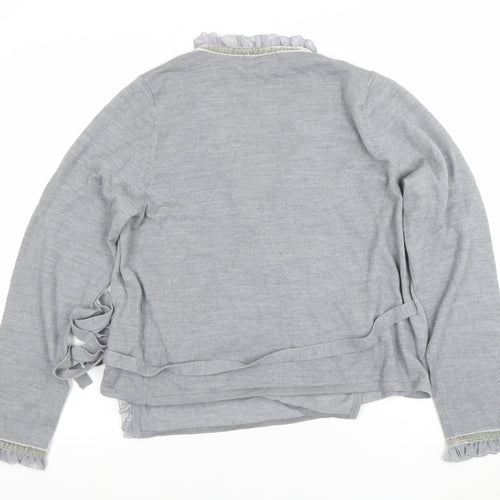 Paul Costelloe Dressage Women’s Grey Wool Wrap Jumper Size 4