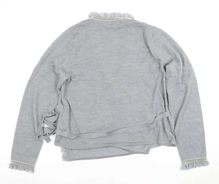 Paul Costelloe Dressage Women’s Grey Wool Wrap Jumper Size 4