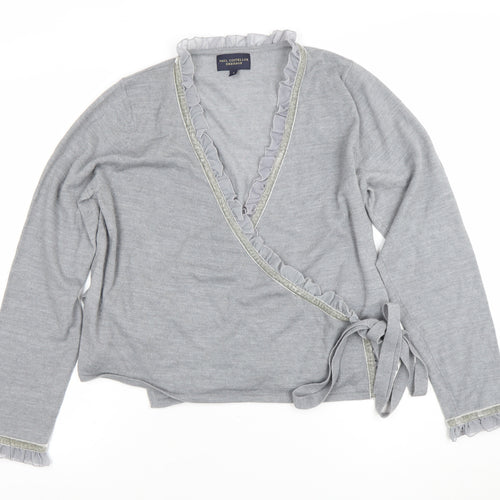 Paul Costelloe Dressage Women’s Grey Wool Wrap Jumper Size 4