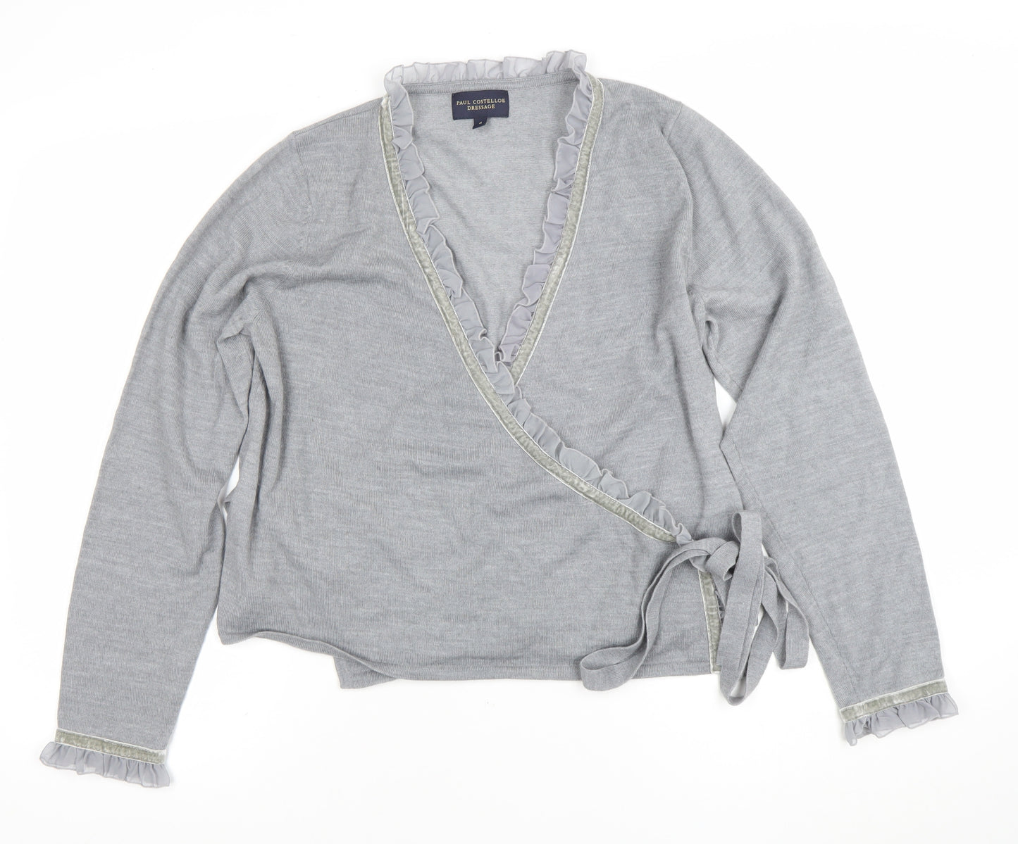 Paul Costelloe Dressage Women’s Grey Wool Wrap Jumper Size 4