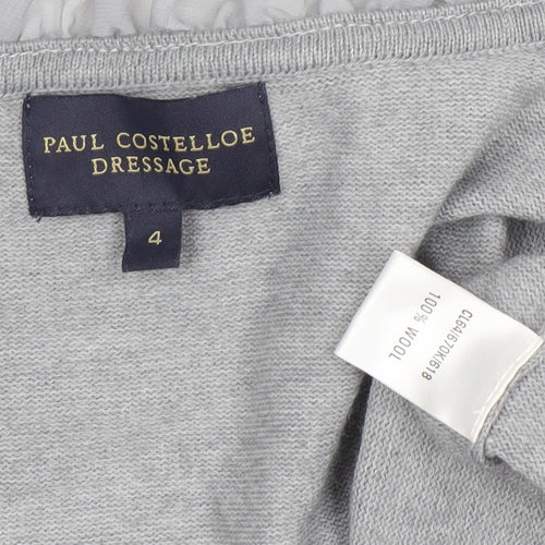 Paul Costelloe Dressage Women’s Grey Wool Wrap Jumper Size 4