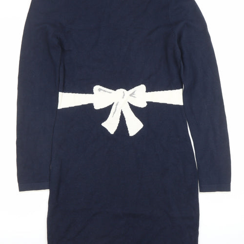 Antoni & Alison Women’s Navy Blue Knit Bodycon Bow Dress Size S