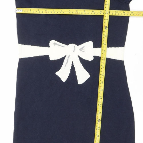Antoni & Alison Women’s Navy Blue Knit Bodycon Bow Dress Size S
