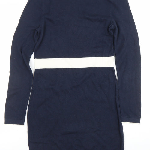 Antoni & Alison Women’s Navy Blue Knit Bodycon Bow Dress Size S