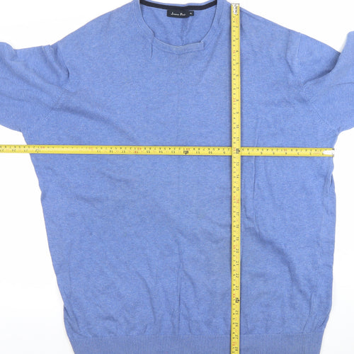 James Pringle Men’s Blue Cotton Crew Neck Jumper XL Classic Fit