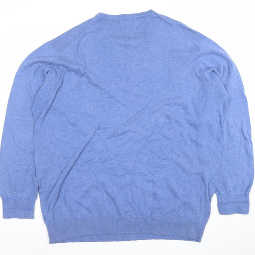 James Pringle Men’s Blue Cotton Crew Neck Jumper XL Classic Fit