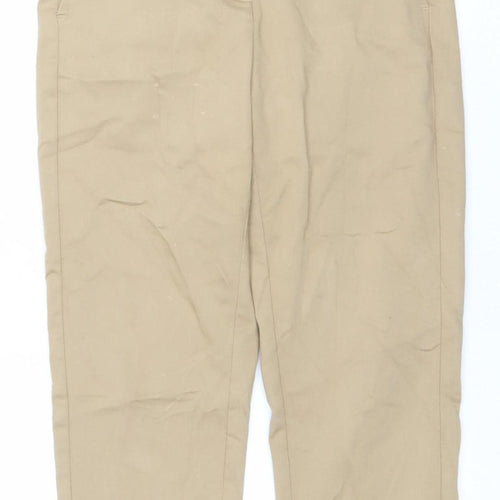 Marks and Spencer Womens Beige Chino Trousers Size 10 Long