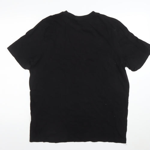 Puma Men's Black Moisture Wicking Large Logo Sports T-Shirt Size L