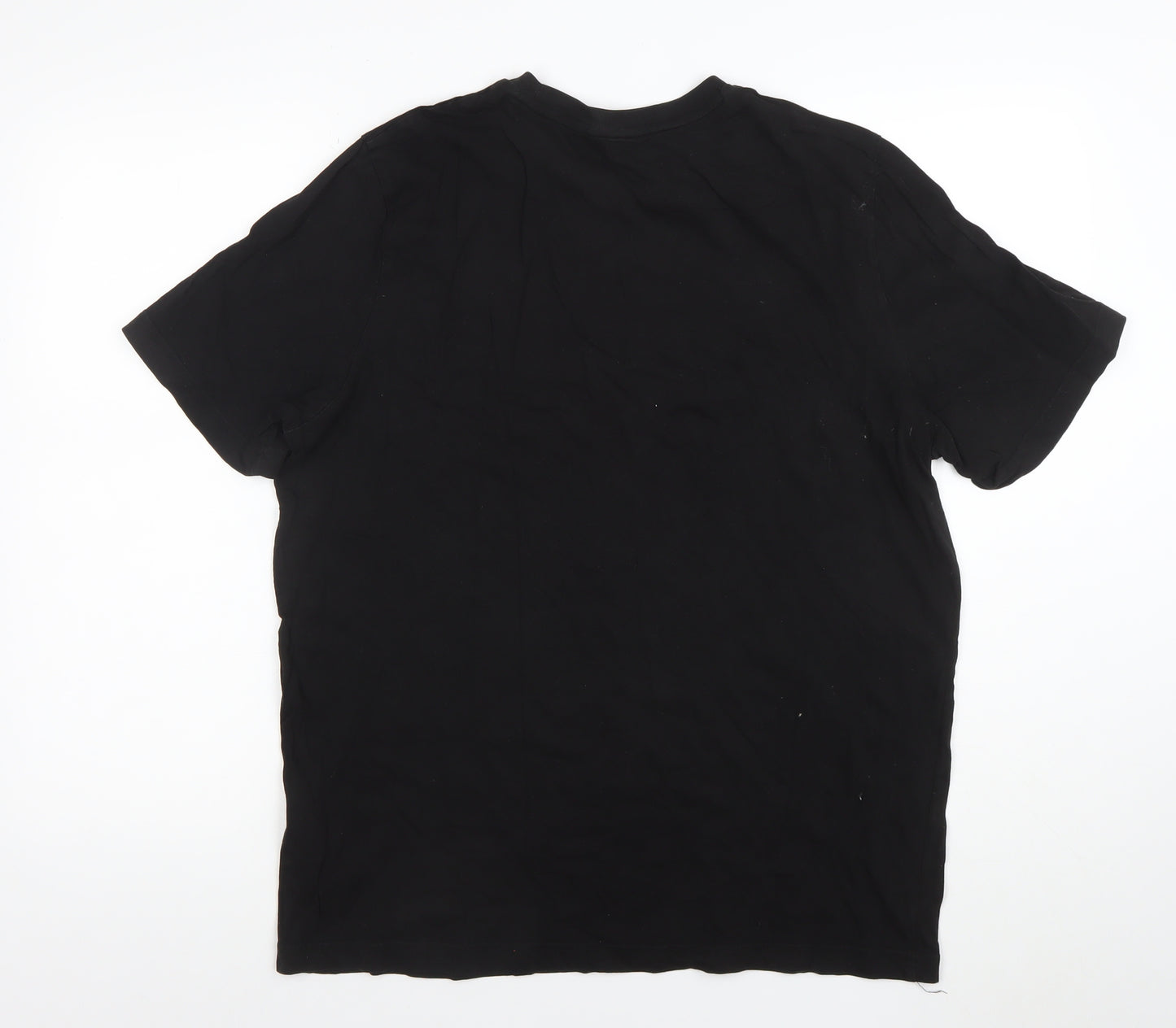 Puma Men's Black Moisture Wicking Large Logo Sports T-Shirt Size L