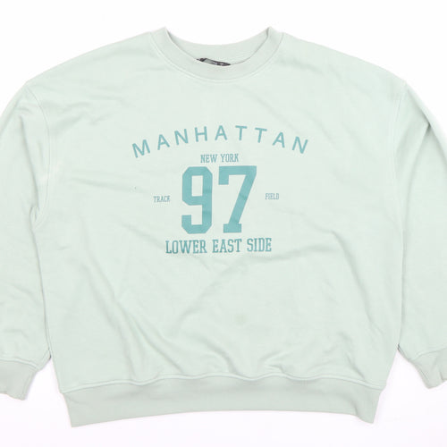 Dunnes Women Light Green Manhattan 97 Crew Neck Sweatshirt Size M