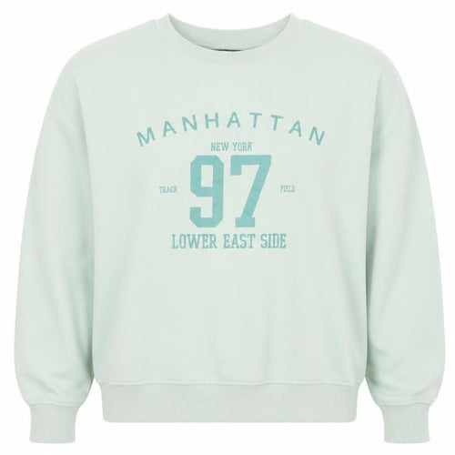 Dunnes Women Light Green Manhattan 97 Crew Neck Sweatshirt Size M