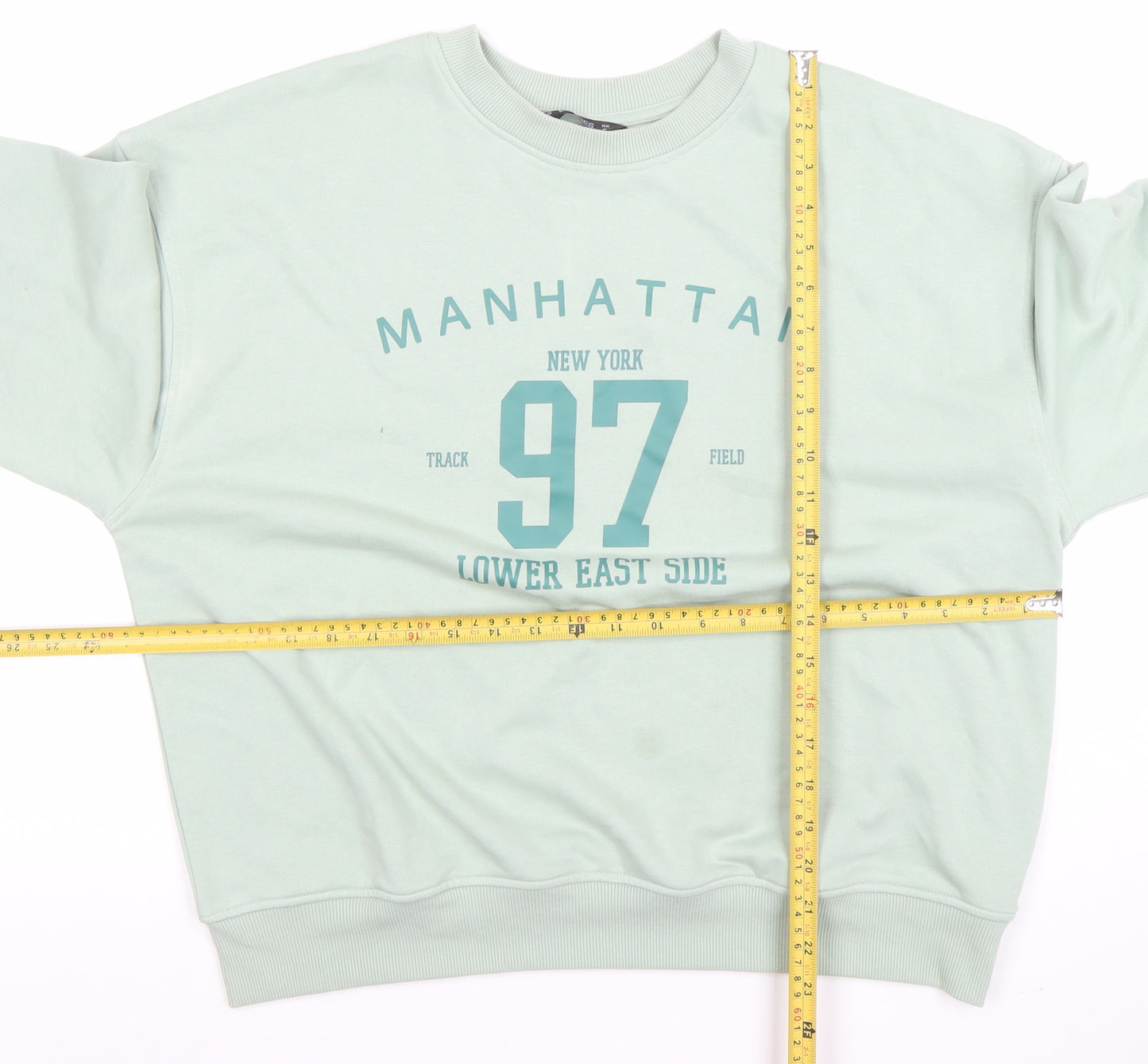 Dunnes Women Light Green Manhattan 97 Crew Neck Sweatshirt Size M