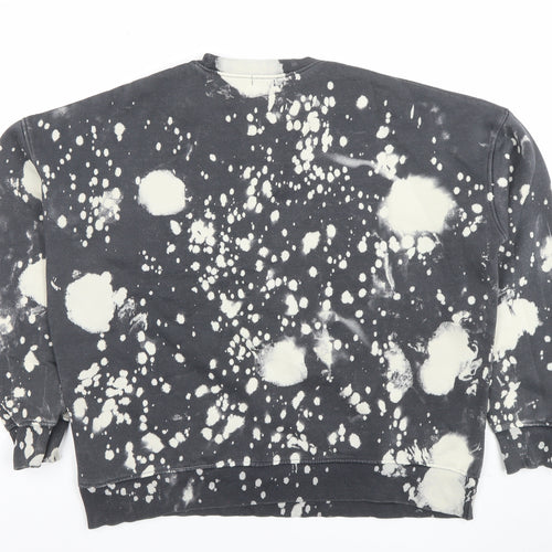 Missguided Women Black & White Tie Dye Pullover Sweatshirt UK 8
