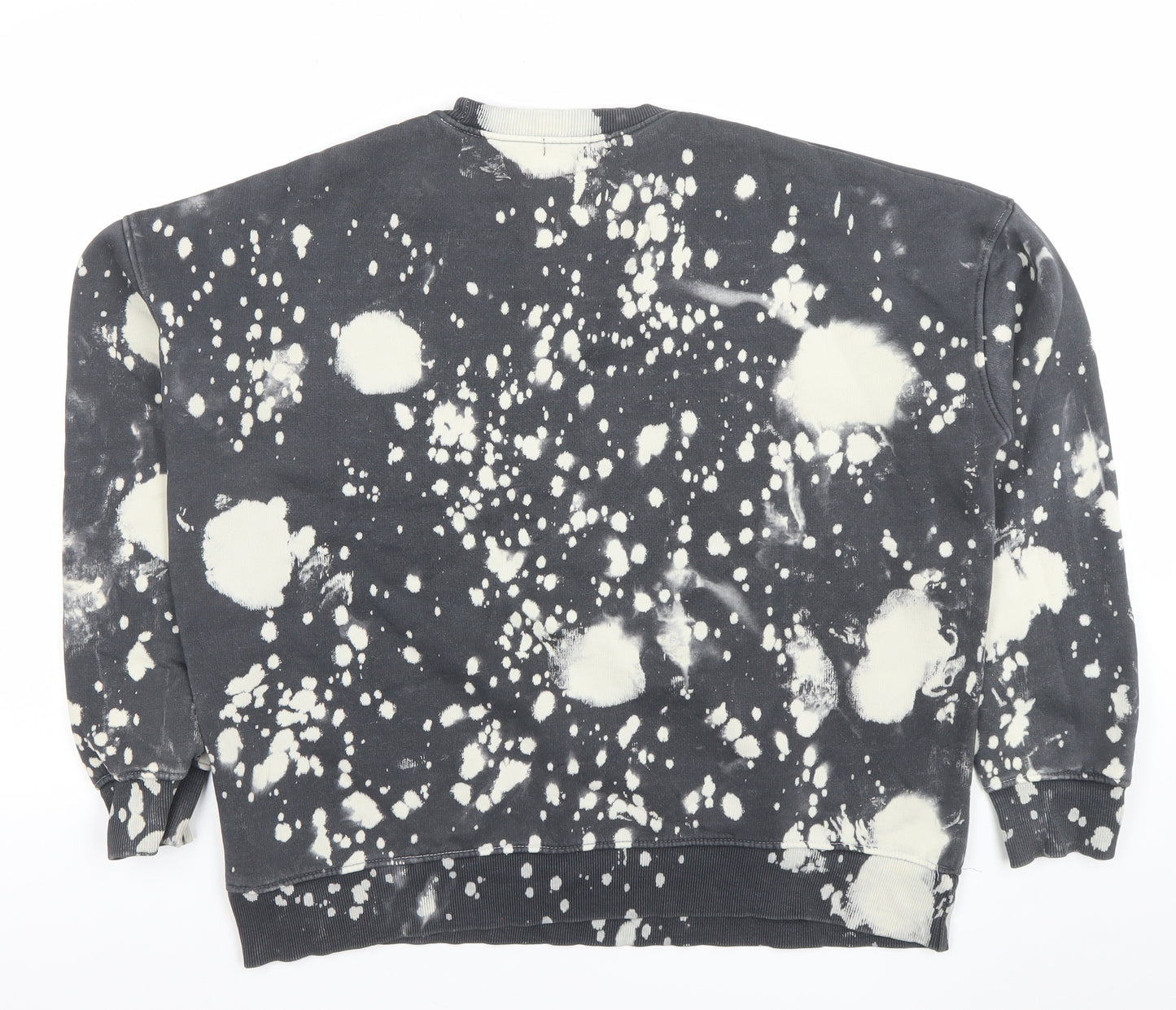 Missguided Women Black & White Tie Dye Pullover Sweatshirt UK 8