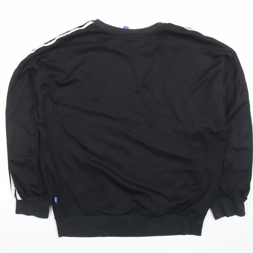 Adidas Women Black Crew Neck Pullover Sweatshirt Size S Cotton Blend