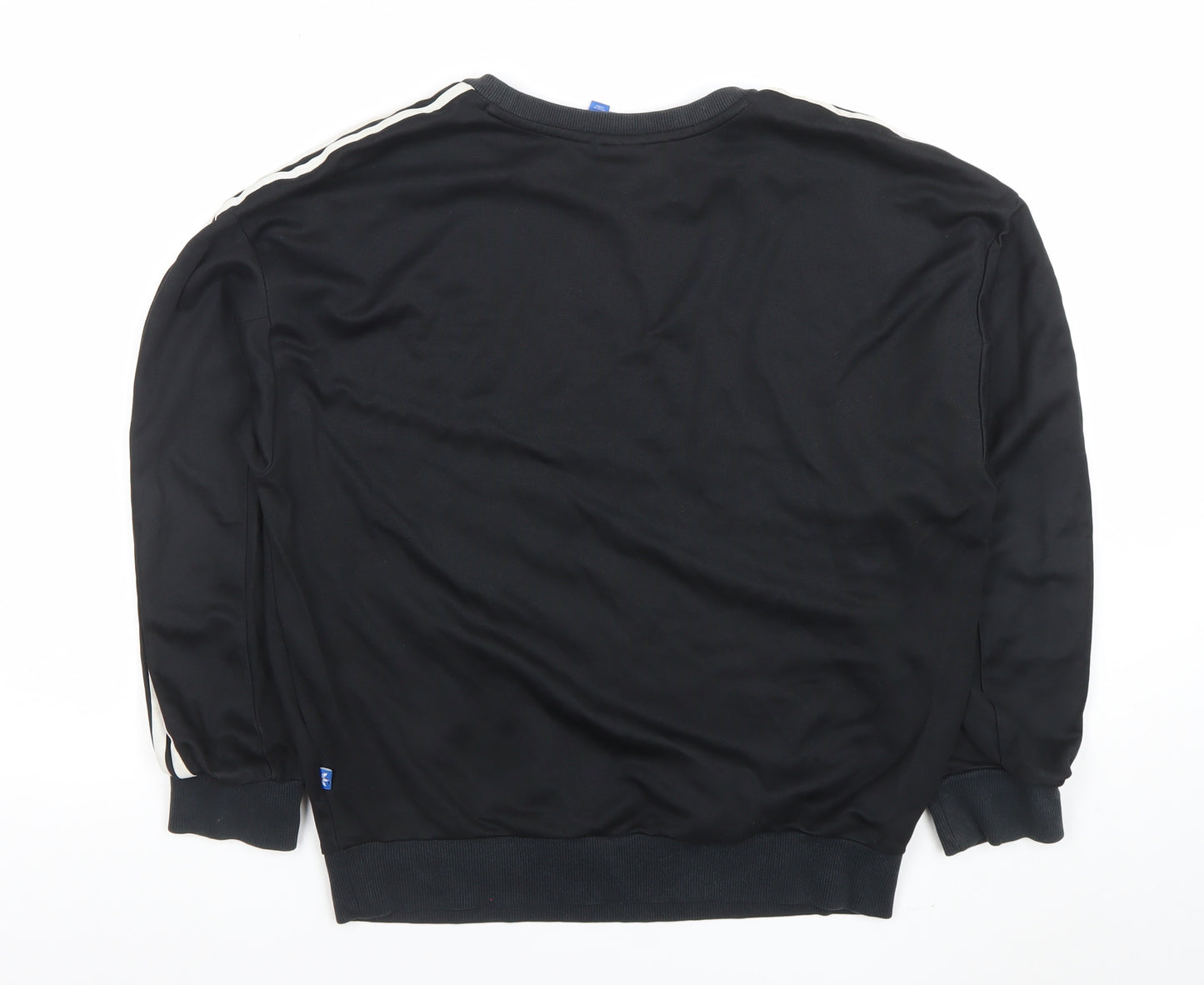 Adidas Women Black Crew Neck Pullover Sweatshirt Size S Cotton Blend
