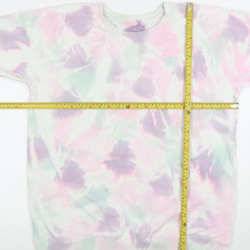 Strong Girls Club Women's Pink Tie-Dye Organic Cotton Pullover Sweatshirt L