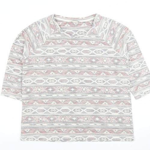 Tu Women’s Multicoloured Geometric Knit T-Shirt Size 18