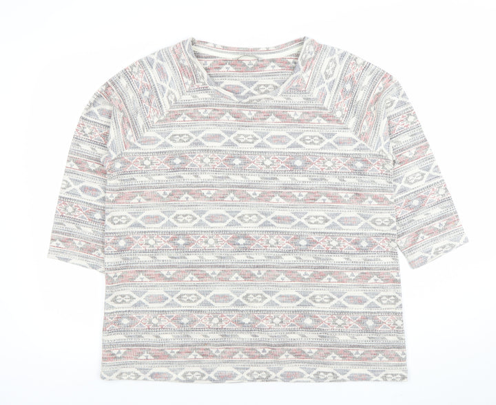 Tu Women’s Multicoloured Geometric Knit T-Shirt Size 18