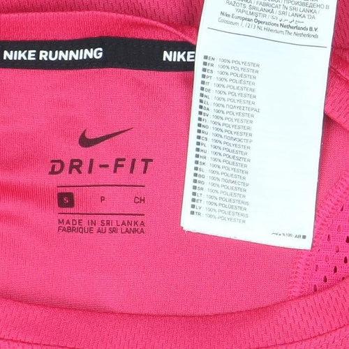 Nike Women's Pink Dri-Fit Running T-Shirt Small Short Sleeve Lightweight