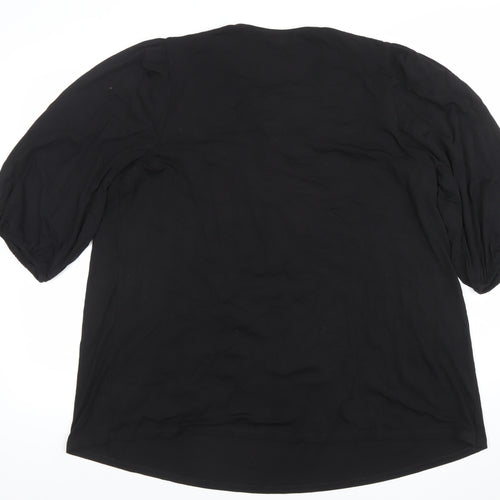 JD Williams Women's Black Embroidered Tunic Blouse Size 18