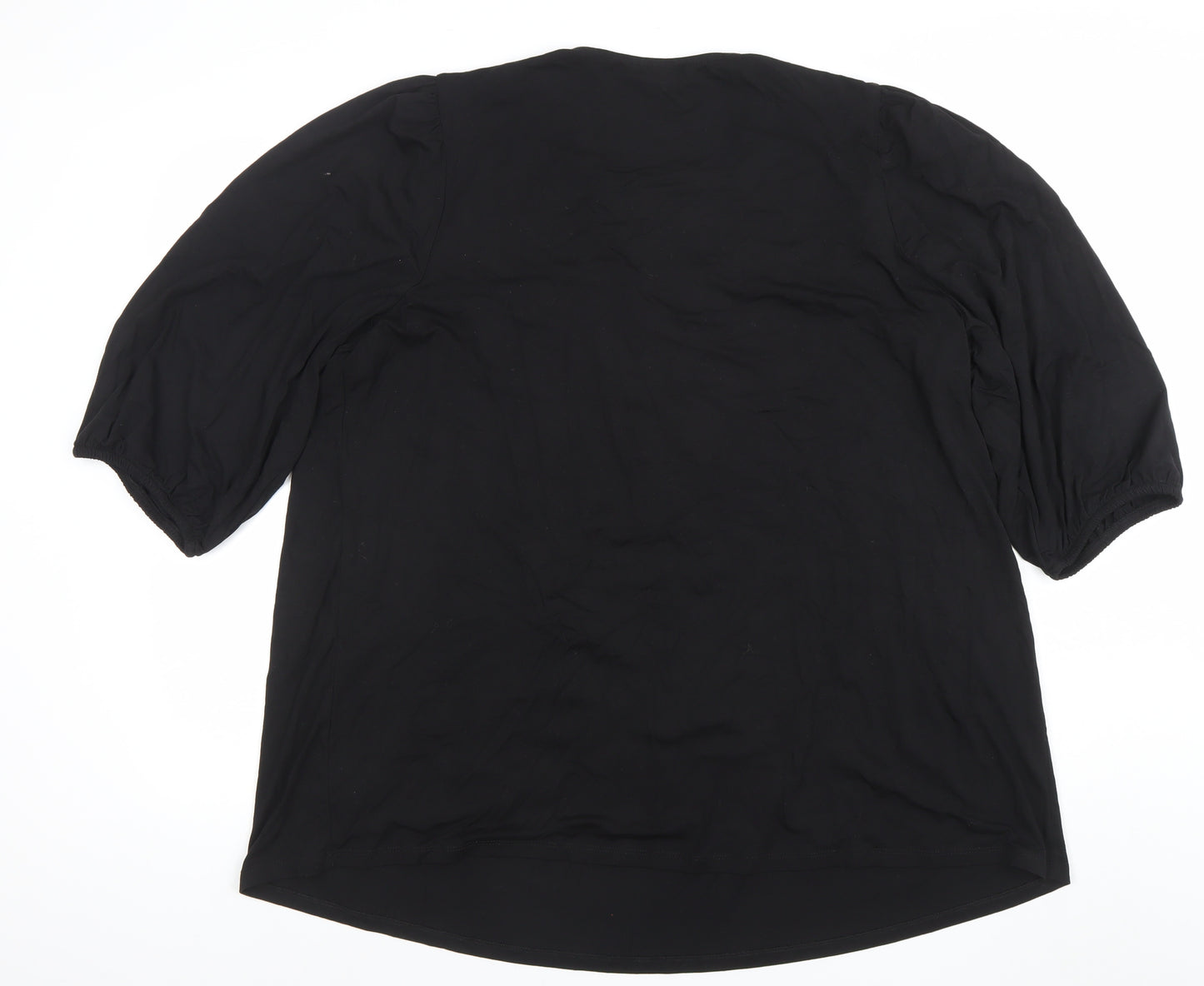 JD Williams Women's Black Embroidered Tunic Blouse Size 18