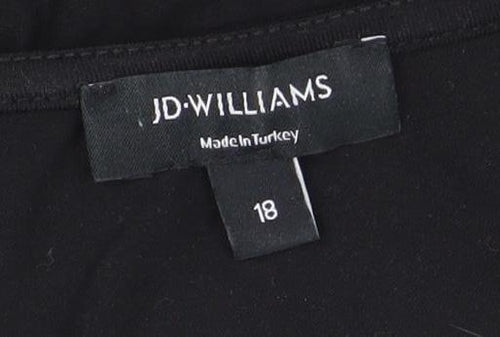 JD Williams Women's Black Embroidered Tunic Blouse Size 18
