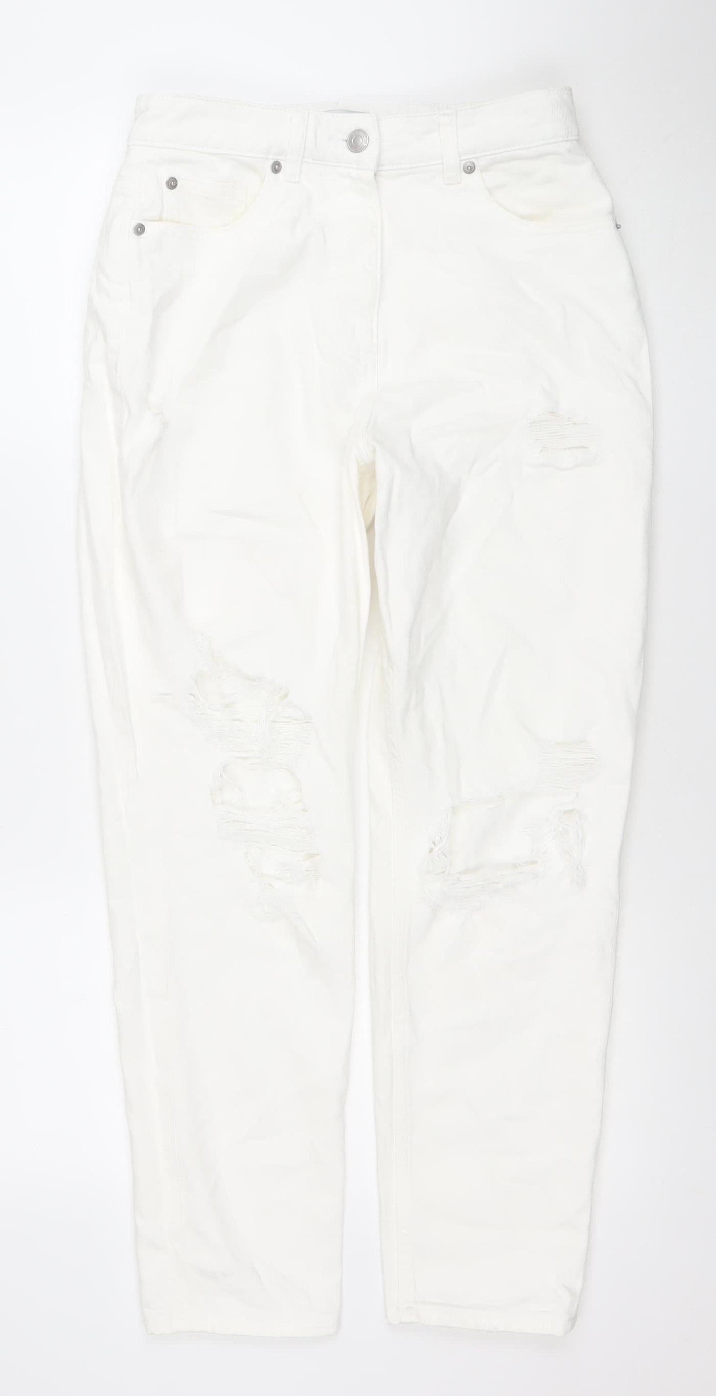 Primark Women’s White Distressed Skinny Jeans Size 10