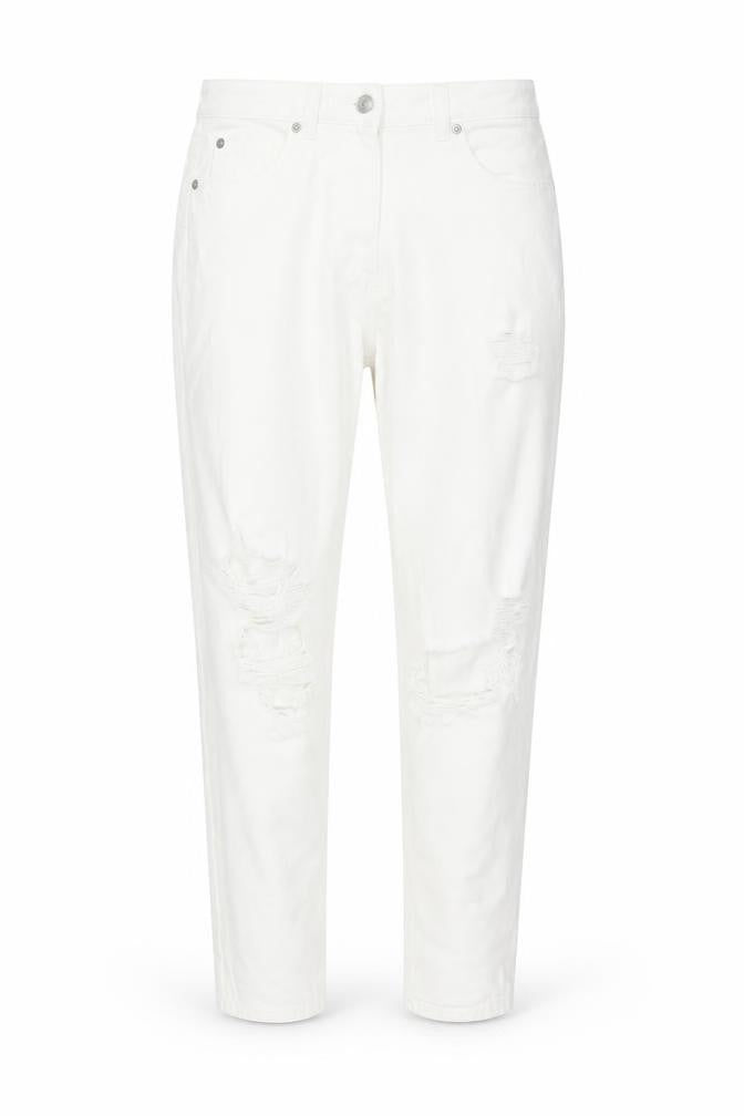 Front view of Primark Women’s White Distressed Skinny Jeans, size UK 10