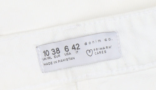 Primark Women’s White Distressed Skinny Jeans Size 10