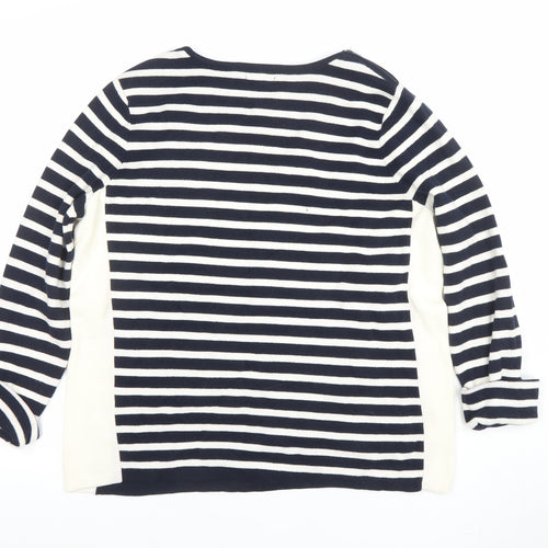 Mercer & Madison Women's Blue Striped Cotton Jumper Size 14 L