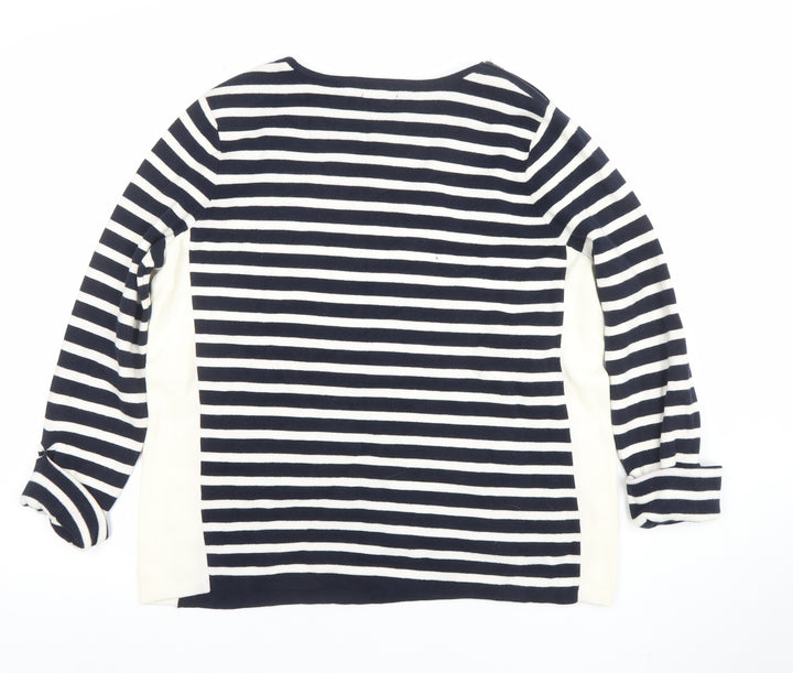Mercer & Madison Women's Blue Striped Cotton Jumper Size 14 L