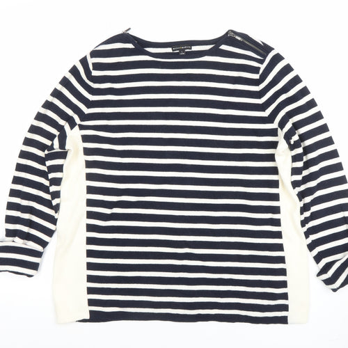 Mercer & Madison Women's Blue Striped Cotton Jumper Size 14 L