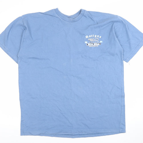 Jerzees Men's Blue Antigua Dive Shop Graphic Cotton T-Shirt XL