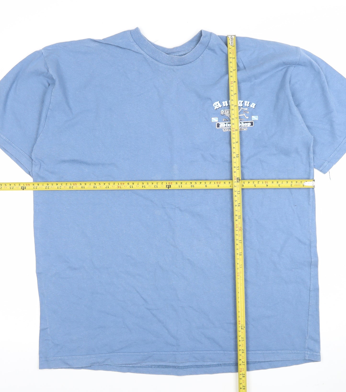 Jerzees Men's Blue Antigua Dive Shop Graphic Cotton T-Shirt XL