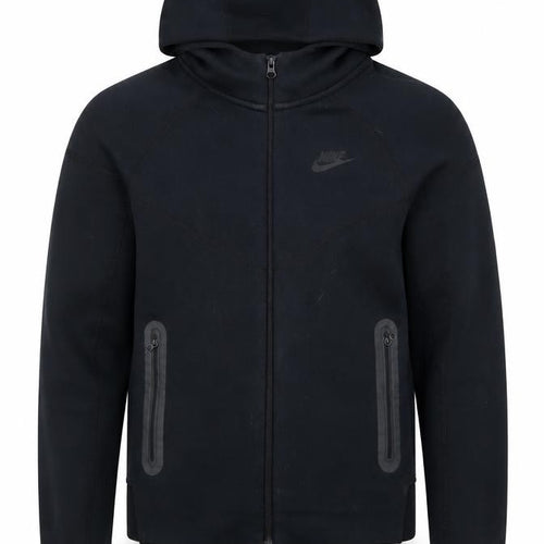 Nike Boys Black Full Zip Hoodie Size L 147-158cm Softshell Logo Pockets