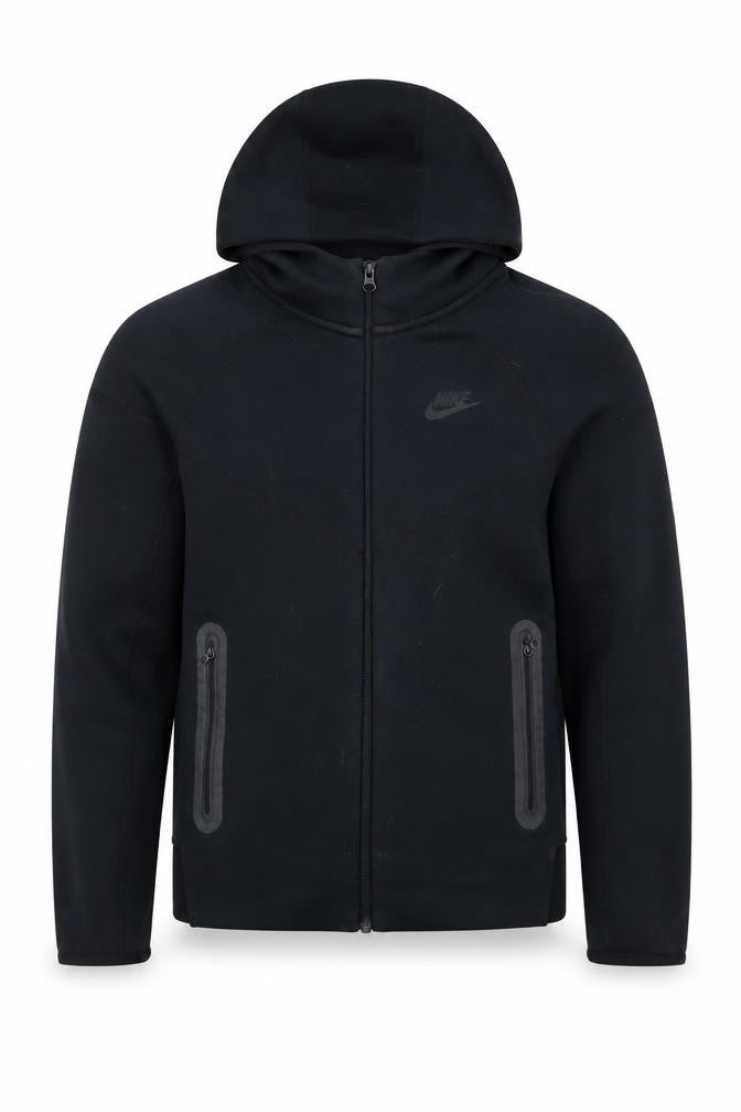 Nike Boys Black Full Zip Hoodie Size L 147-158cm Softshell Logo Pockets