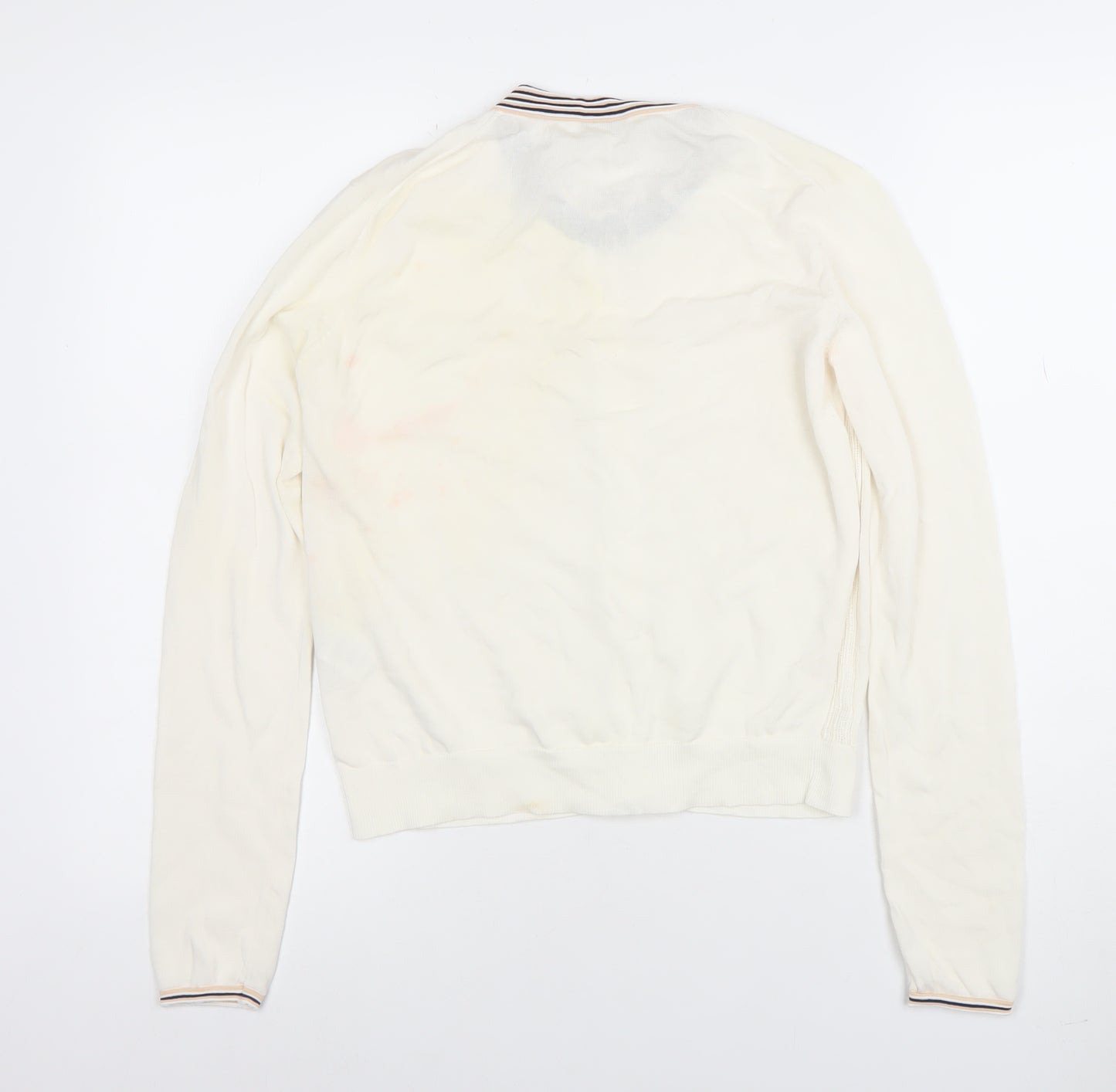 Paul Smith Women Ivory Cotton Collared Button Cardigan L