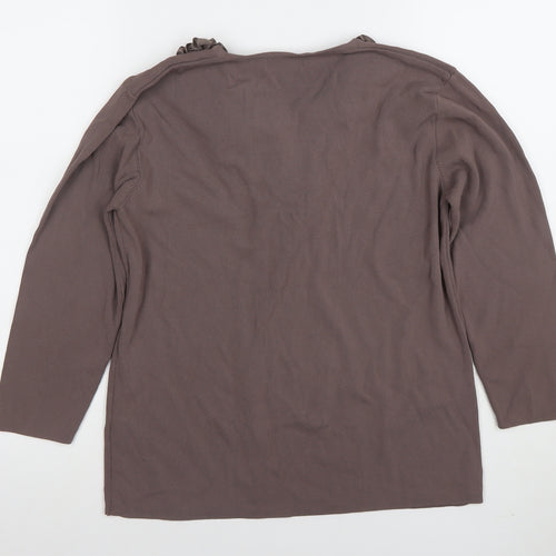 Talisa Women’s Brown Long Sleeve Tunic Blouse Size 2 Viscose Knit Top