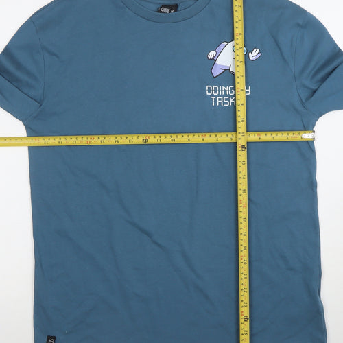 Marks and Spencer Boys Blue Among Us Long Sleeve Graphic T-Shirt 8-9 Years
