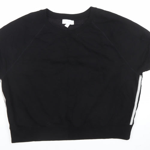The White Company Women’s Black Lounge Short Sleeve Relaxed T-Shirt Size L