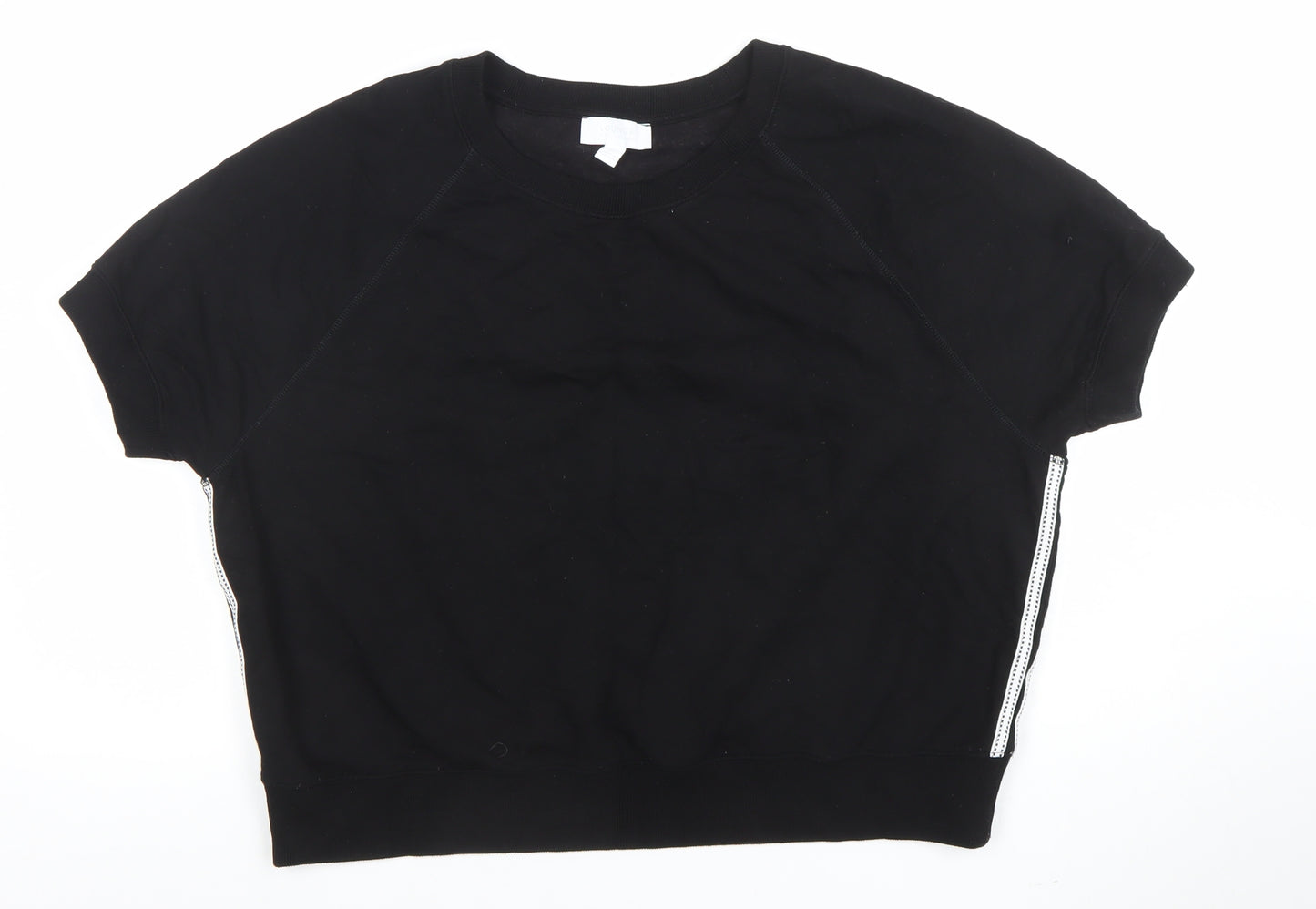 The White Company Women’s Black Lounge Short Sleeve Relaxed T-Shirt Size L