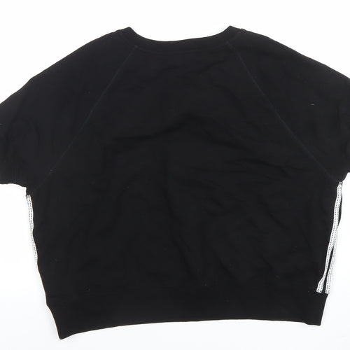 The White Company Women’s Black Lounge Short Sleeve Relaxed T-Shirt Size L