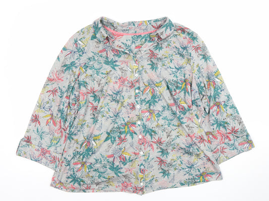 Marks and Spencer Women’s Multicoloured Floral Button-Up Tunic Shirt Size 12