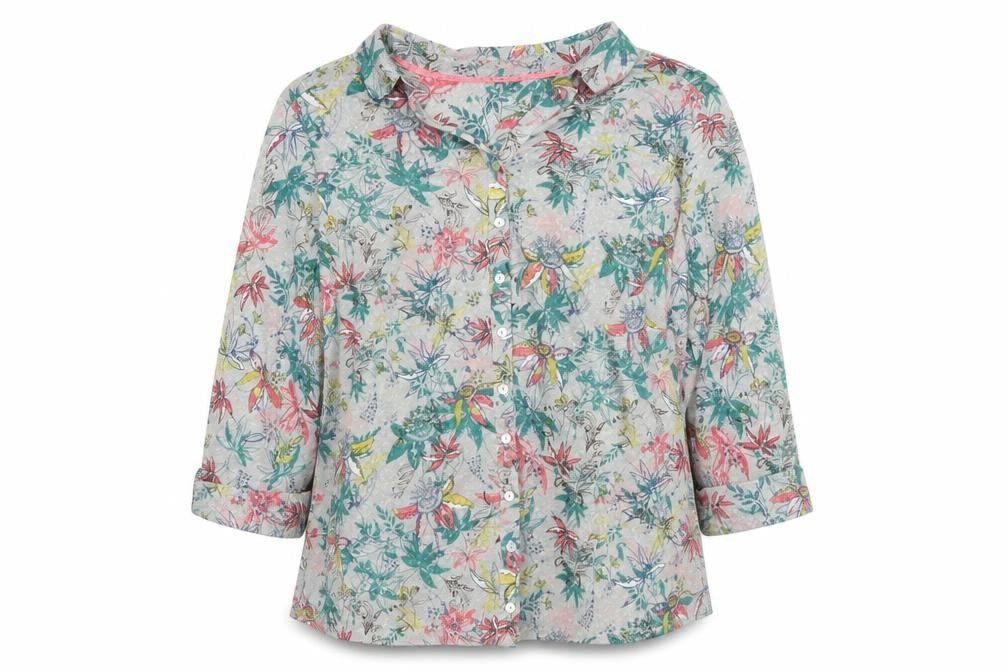 Marks and Spencer Women’s Multicoloured Floral Button-Up Tunic Shirt Size 12
